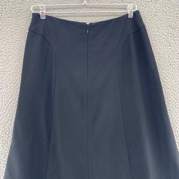 Talbots Skirt Womens 8 Petite Black Wool A Line Midi Gored Office Career Work - Picture 4 of 10